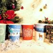 Christmas paper coffee cups